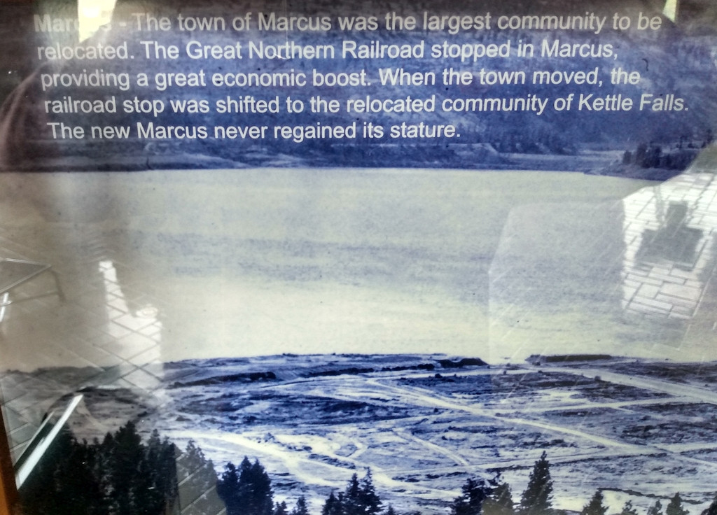 Site of the town of Marcus terminus of the GN prior to filling the coulee dam water reservoir